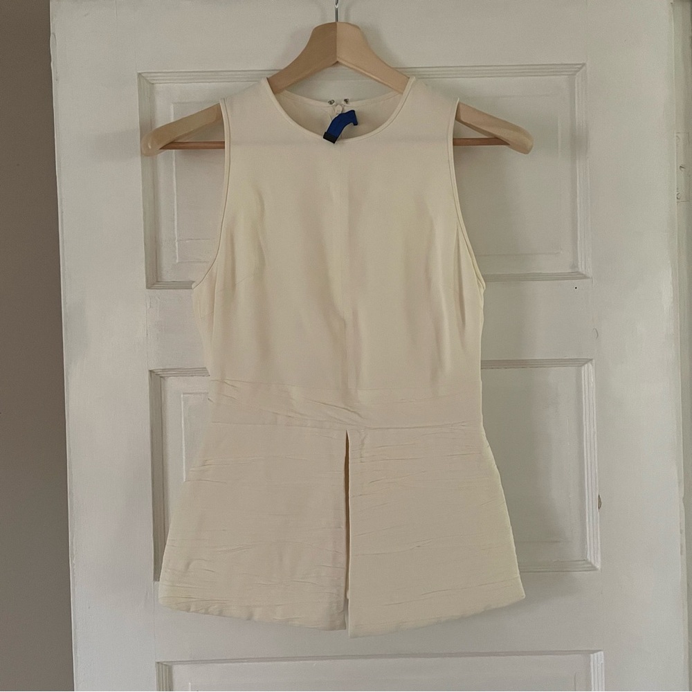 Proenza Schouler Black Label Sleeveless Cream Top, Made in Italy